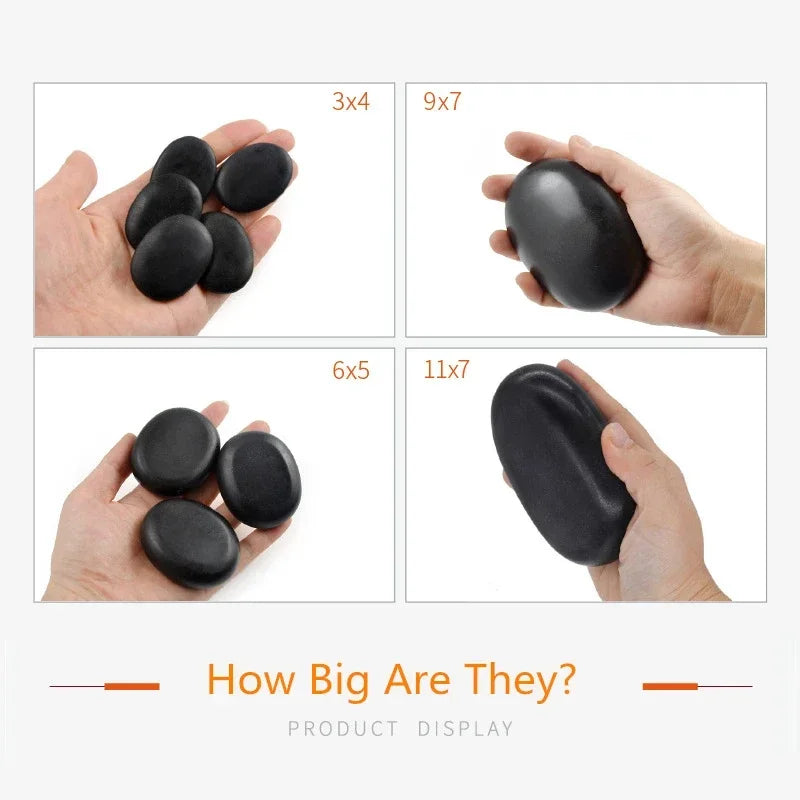 7x11cm 9x7cm 8x8cm Hot Stone Massage lava Stones Natural Energy Massage Spa Stones Set Rock Basalt Wholesale Body Health Care