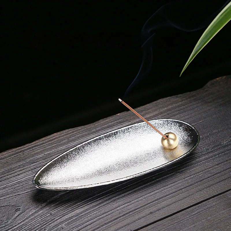 Japanese Alloy Incense Burner Metal White Sage Incense Sticks Holder Zen Household Home Decor Ornaments Ashtray