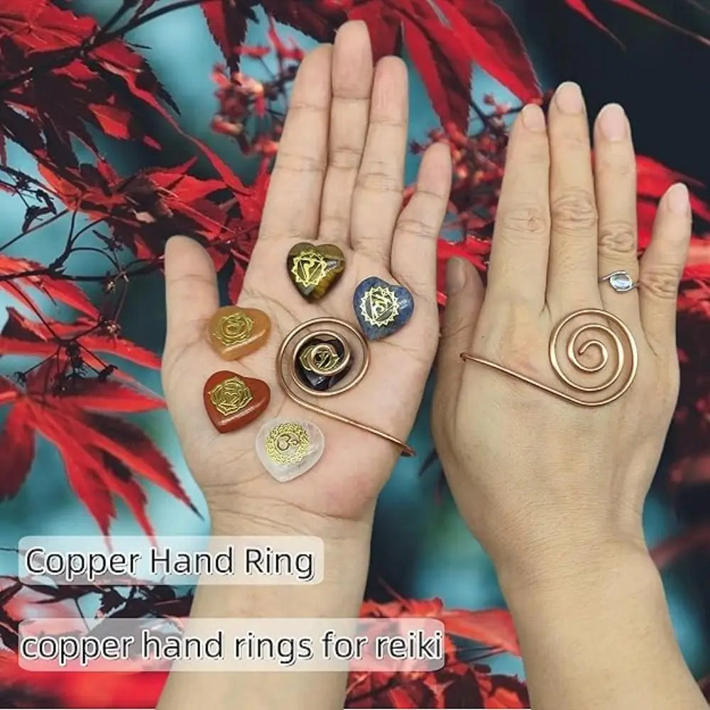 Adjustable Copper Palm Ring Handmade Jewelry Accessories Spiral Palm Ring Portable Copper Cuff for Meditation & Energy Healing