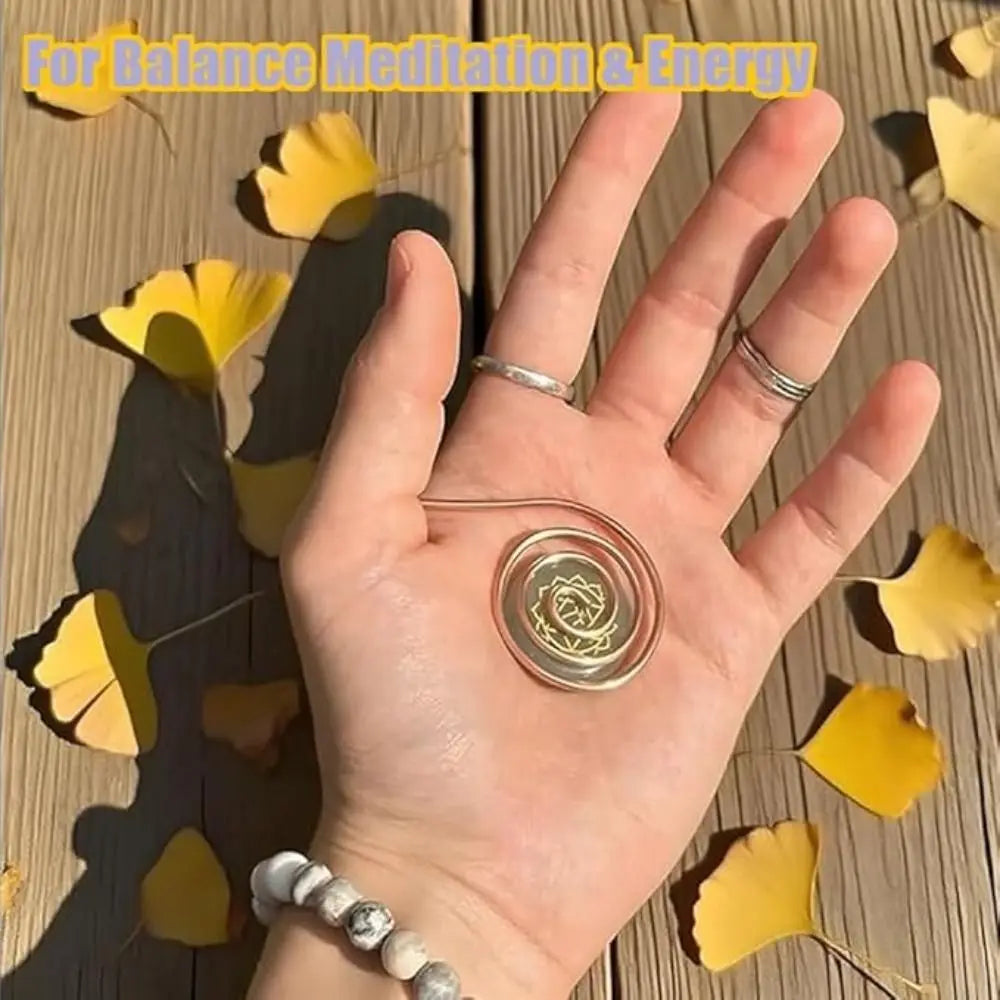 Adjustable Copper Palm Ring Handmade Jewelry Accessories Spiral Palm Ring Portable Copper Cuff for Meditation & Energy Healing