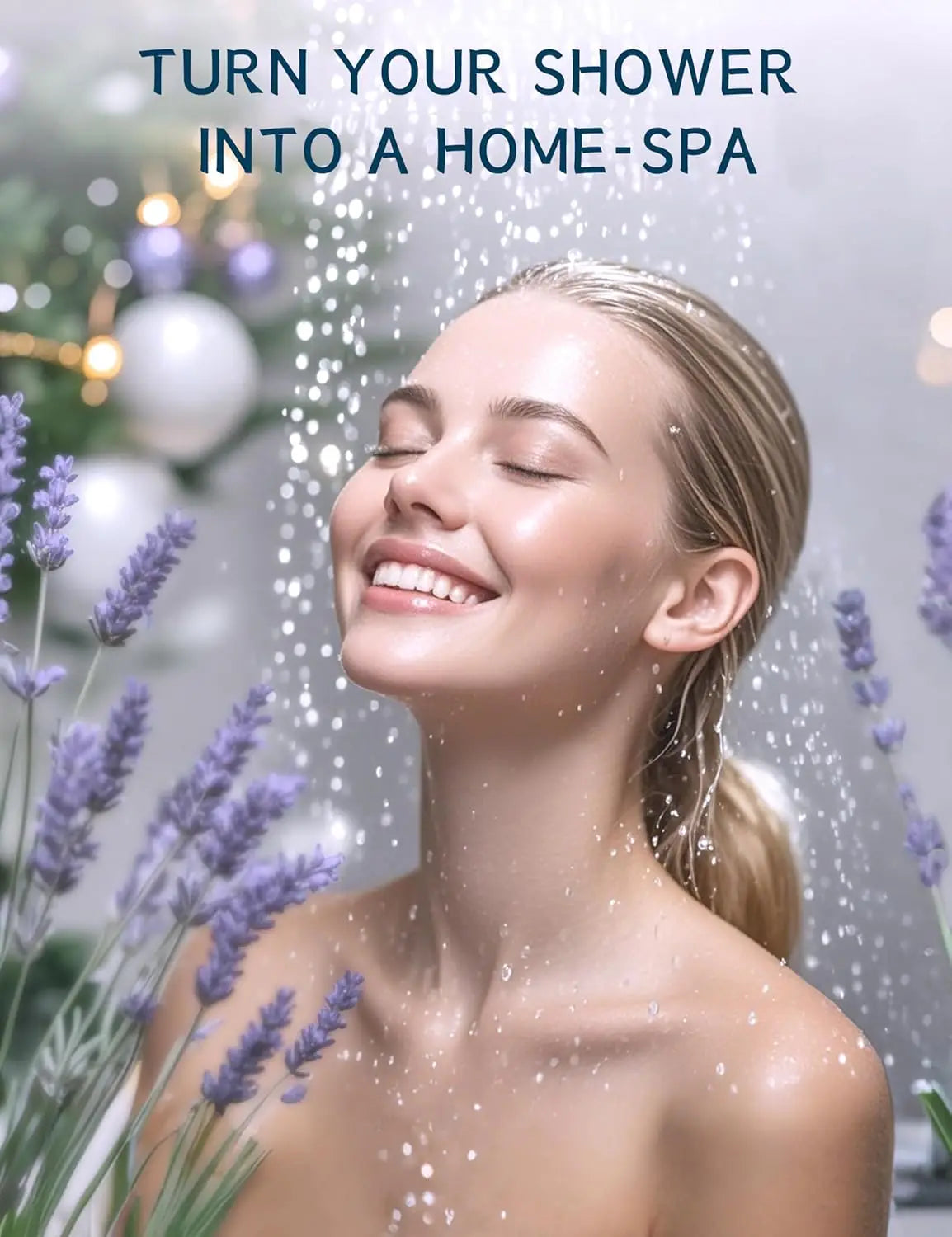 Lavender Shower Bomb Natural Essential Oil Shower Moisturizing Stress Relieving Bath Salt Tablets Suitable for Women and Men
