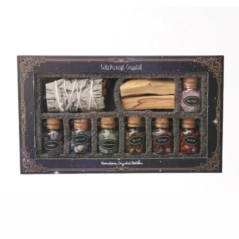 Aromatherapy gift box set for space purification, decompression, Peru's Sacred Wood, Witchcraft Crystal, Home fragrance set box,