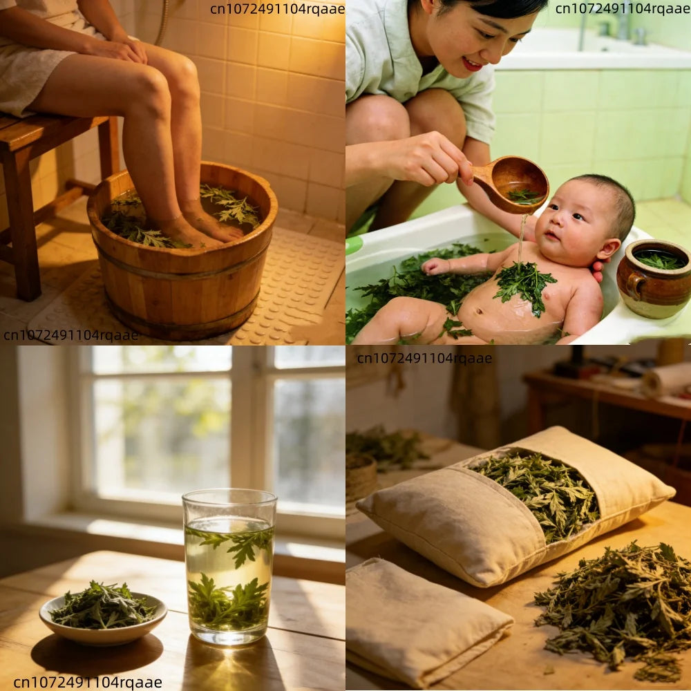 Premium Dried Mugwort Leaves Natural Wormwood Artemisia Argyi for Moxibustion Foot Bath Spa Relaxation Long Lasting Reed Diffuse