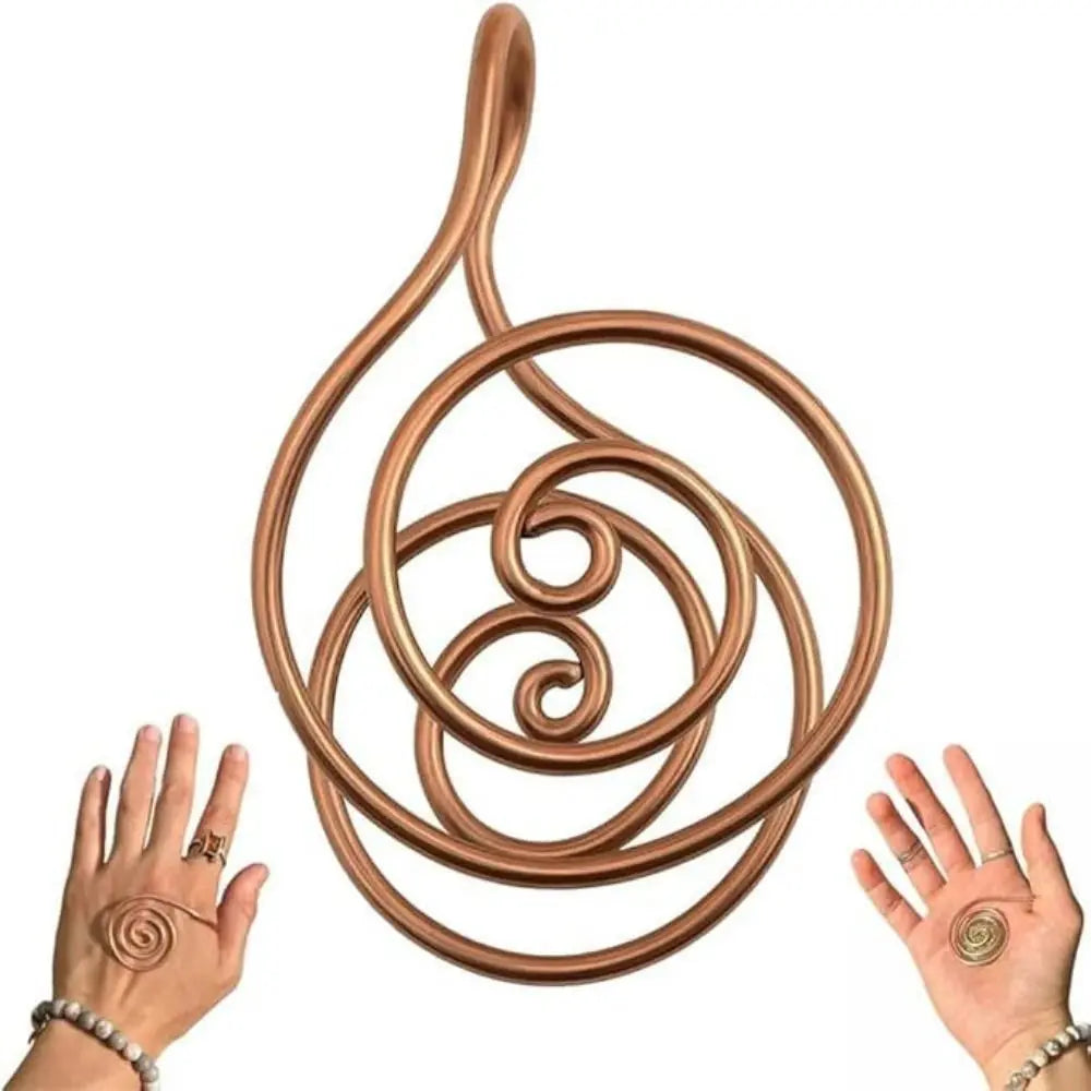 Adjustable Copper Palm Ring Handmade Jewelry Accessories Spiral Palm Ring Portable Copper Cuff for Meditation & Energy Healing