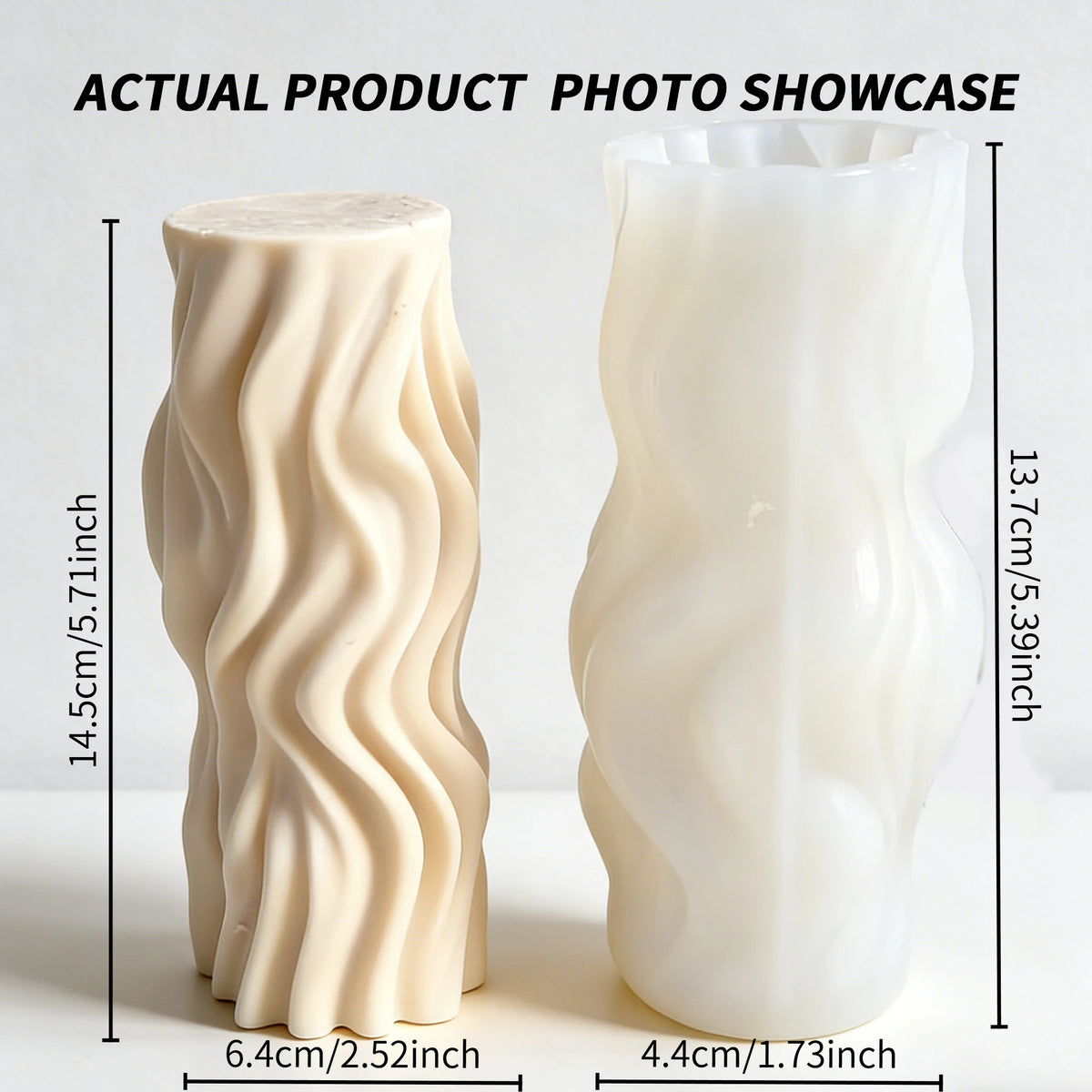 Geometric cylindrical candle molds, with a three-dimensional texture for easy demolding; perfect for trendy European-style aroma