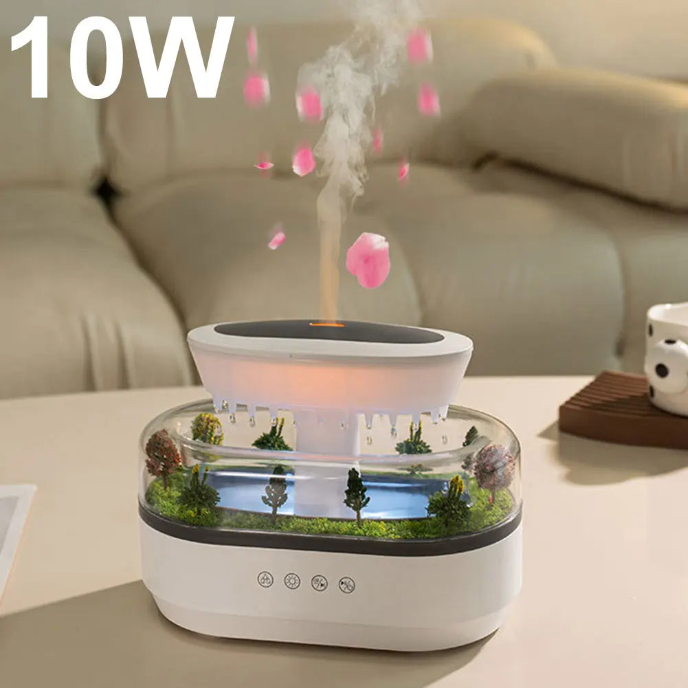Rain Cloud Aroma Diffuser Small Air Humidifiers Water Drip Micro Landscape Essential Oils Ultrasonic Diffuser with 6 Night Light
