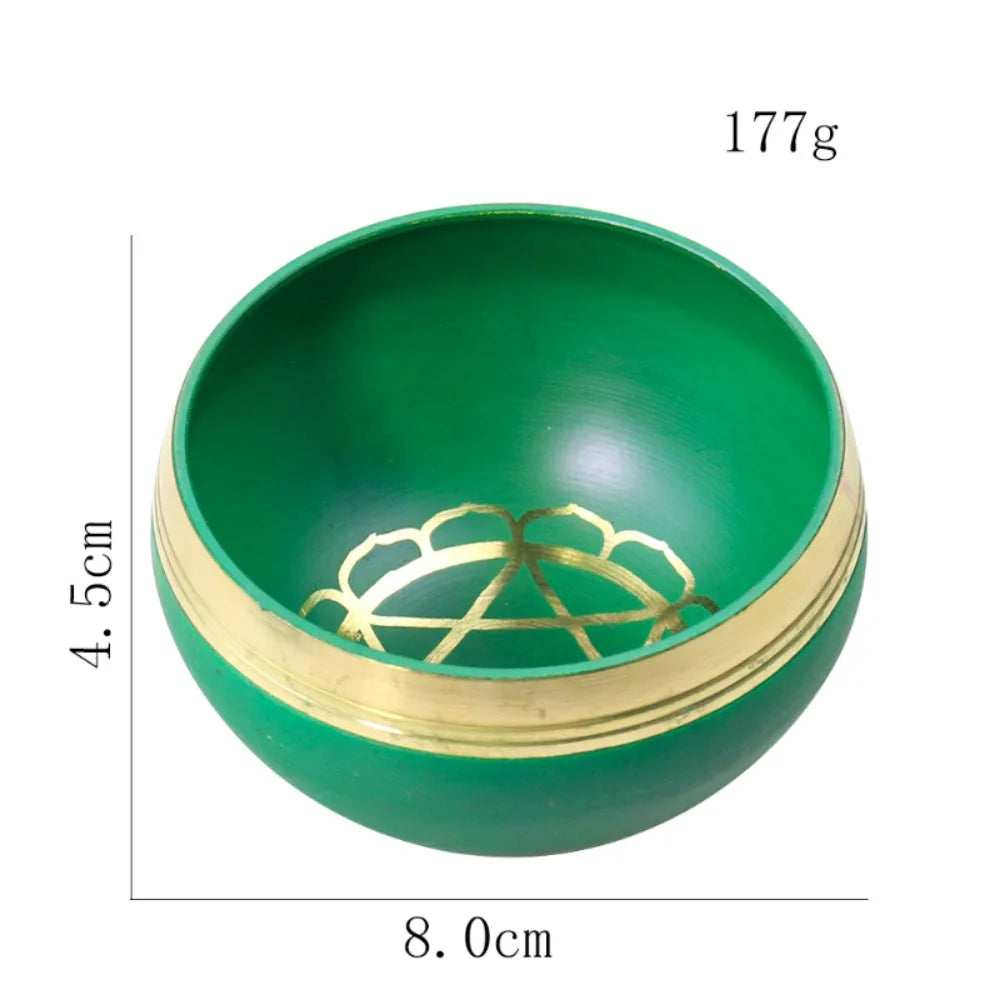 Colorful Nepal Tibetan Singing Bowl Chakras Handmade Copper Buddhist Sound Bowls Therapy Meditation Mindfulness Yoga Ornaments