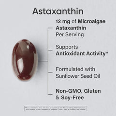 Astaxanthin 12mg, Premium Astaxanthin Antioxidant Supplements | Supports Eye, Joint, Internal Circulation, Skin Health | Tanning