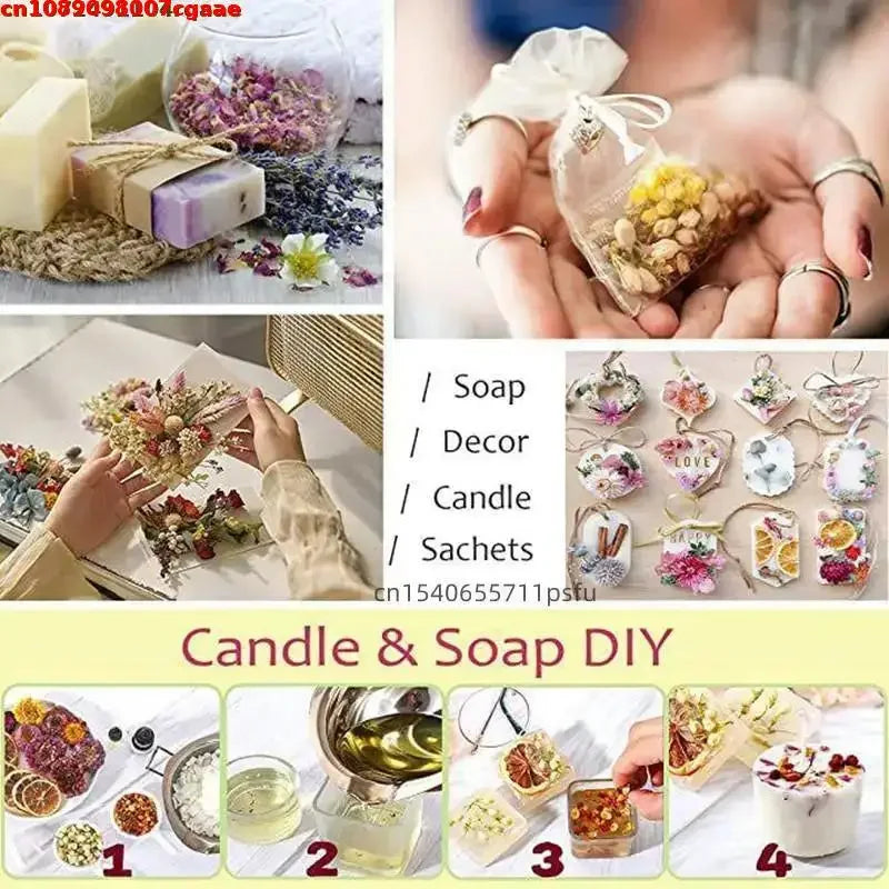 200g Natural Dried Flowers Chamomile/Rose/Butterfly Orchid/Jasmine/lavender Aromatherapy, Sachet, Soap Candle Making Home Decor