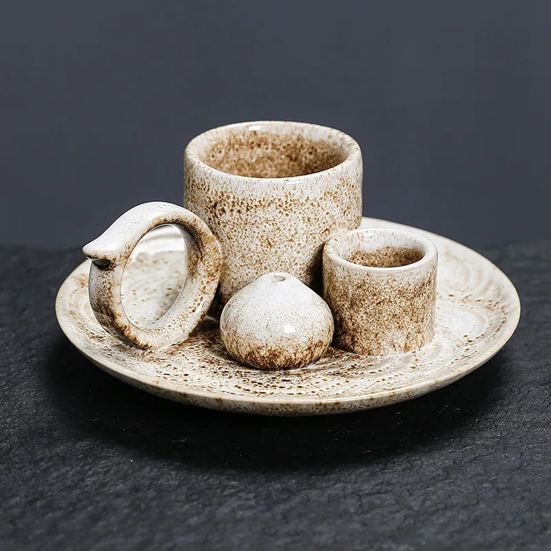 4 in 1 Ceramic Palo Santo Sticks Holder Incense Burner Sage Holder Incense Holders Ash Catcher Tray for Meditation Yoga Room