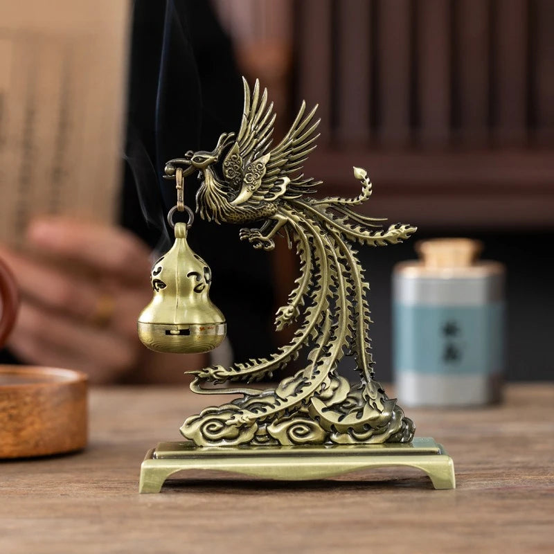 Creative Mini Alloy Phoenix Hanging Incense Burner Incense Holder Yoga Room Indoor Aroma Burners Home Fragrance Decor