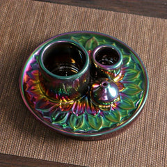 Candle Holder Electroplated Color Incense Burner Palo Santo Holder Sage Holder Incense Holder for Sticks Multifunctional Burner