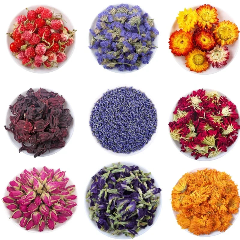 200g Natural Dried Flowers Chamomile/Rose/Butterfly Orchid/Jasmine/lavender Aromatherapy, Sachet, Soap Candle Making Home Decor