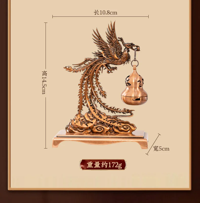 Creative Mini Alloy Phoenix Hanging Incense Burner Incense Holder Yoga Room Indoor Aroma Burners Home Fragrance Decor