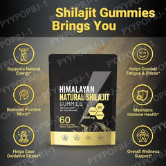 Pure Himalayan Shilajit Gummies Supplements Contain 3000mg xilaizhi & 85+ Trace Minerals Daily health support 60 Pieces