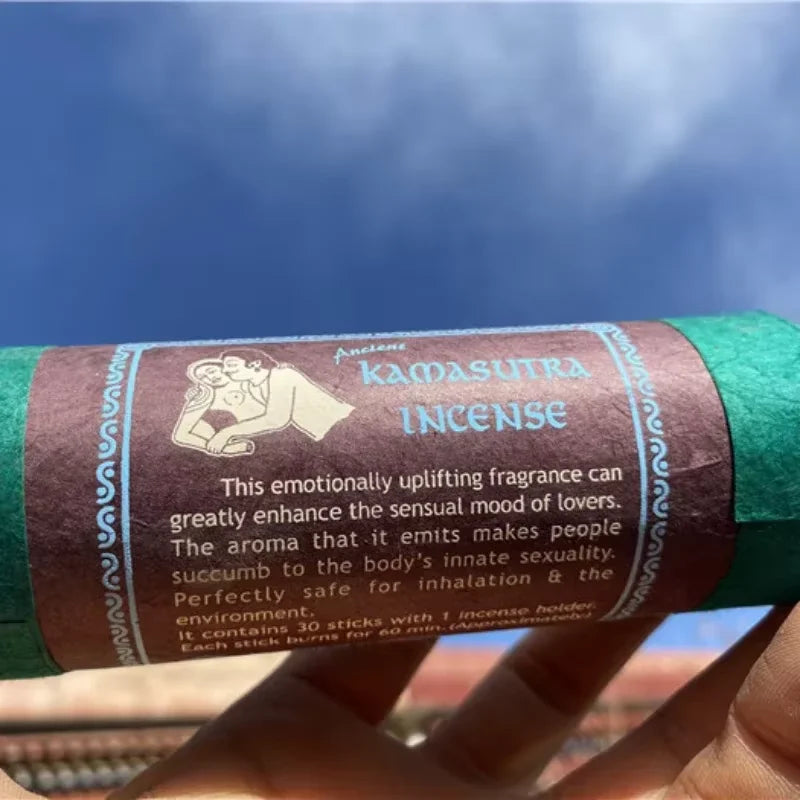 30PC Nepal Handmade Incense Sticks Ancient Tibetan Fragrance Colored Short Tube Thick Thread Incense Cedar Palo Santo White Sage