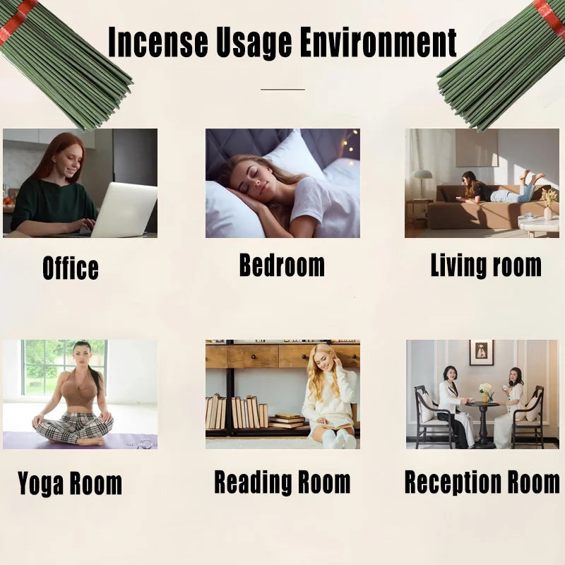 Hot-Selling High-Quality White Sage Incense Sticks, 22cm Long Thickened Handmade Bamboo Stick Incense, Natural Fragrance, Long-Lasting Scent, Suitable for Meditation, Yoga, Massage, Perfect Choice for Purifying the Air in Hom