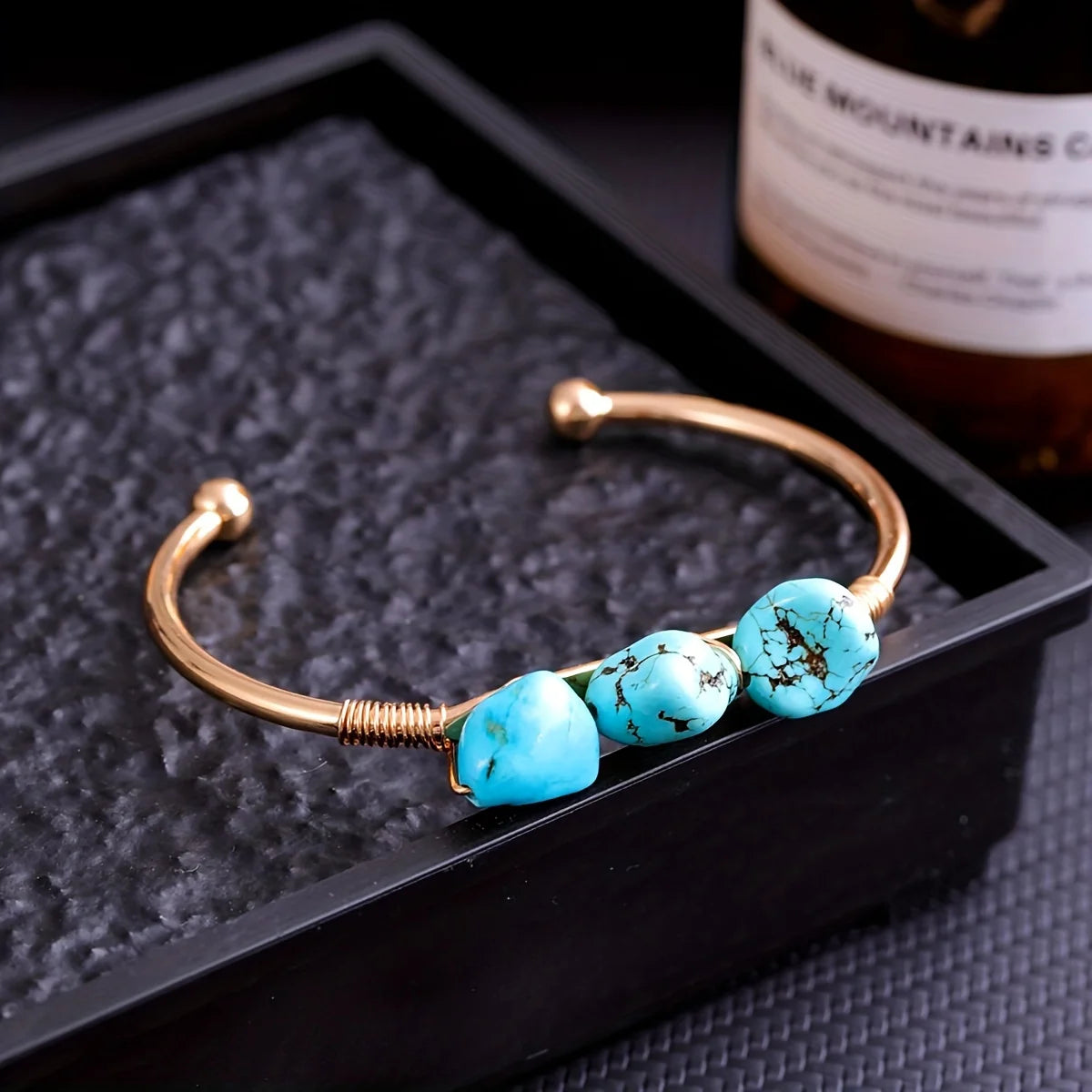 YEEVAA 1pc Natural Crystal Bracelet Irregular Raw Stone Copper Wire Wrapped Chakra Healing Balance Gemstone Bangle Jewelry Gift