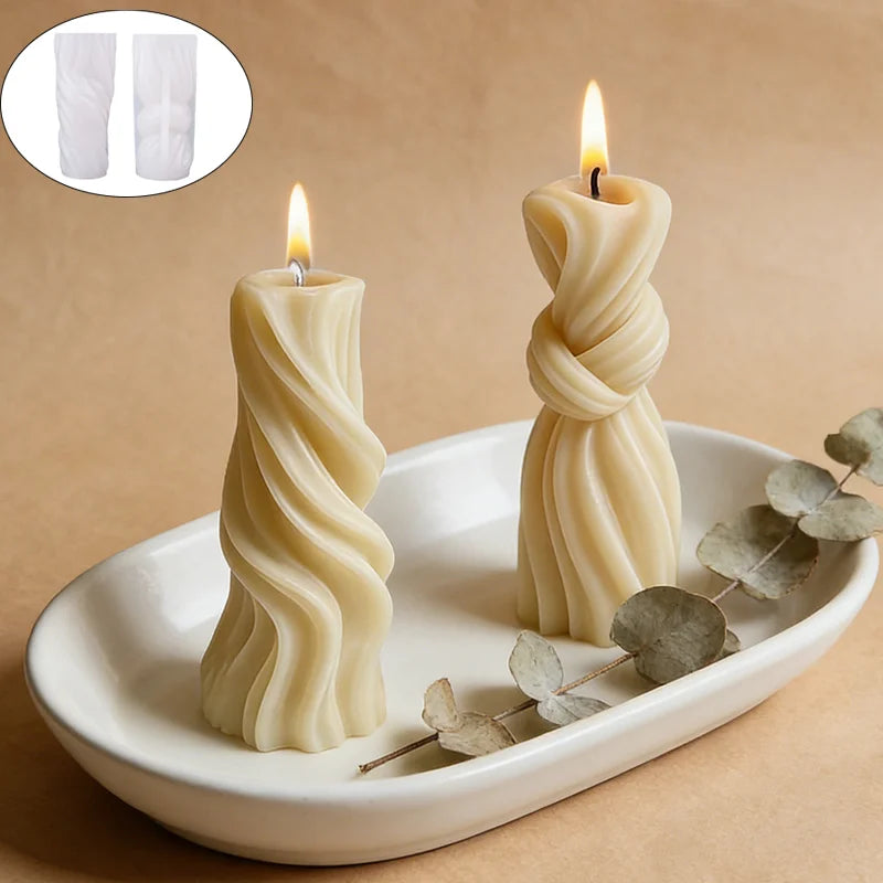 Geometric cylindrical candle molds, with a three-dimensional texture for easy demolding; perfect for trendy European-style aroma