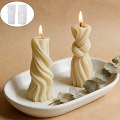 Geometric cylindrical candle molds, with a three-dimensional texture for easy demolding; perfect for trendy European-style aroma