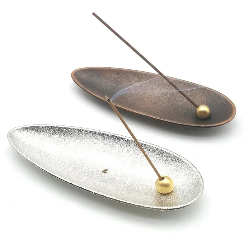 Japanese Alloy Incense Burner Metal White Sage Incense Sticks Holder Zen Household Home Decor Ornaments Ashtray