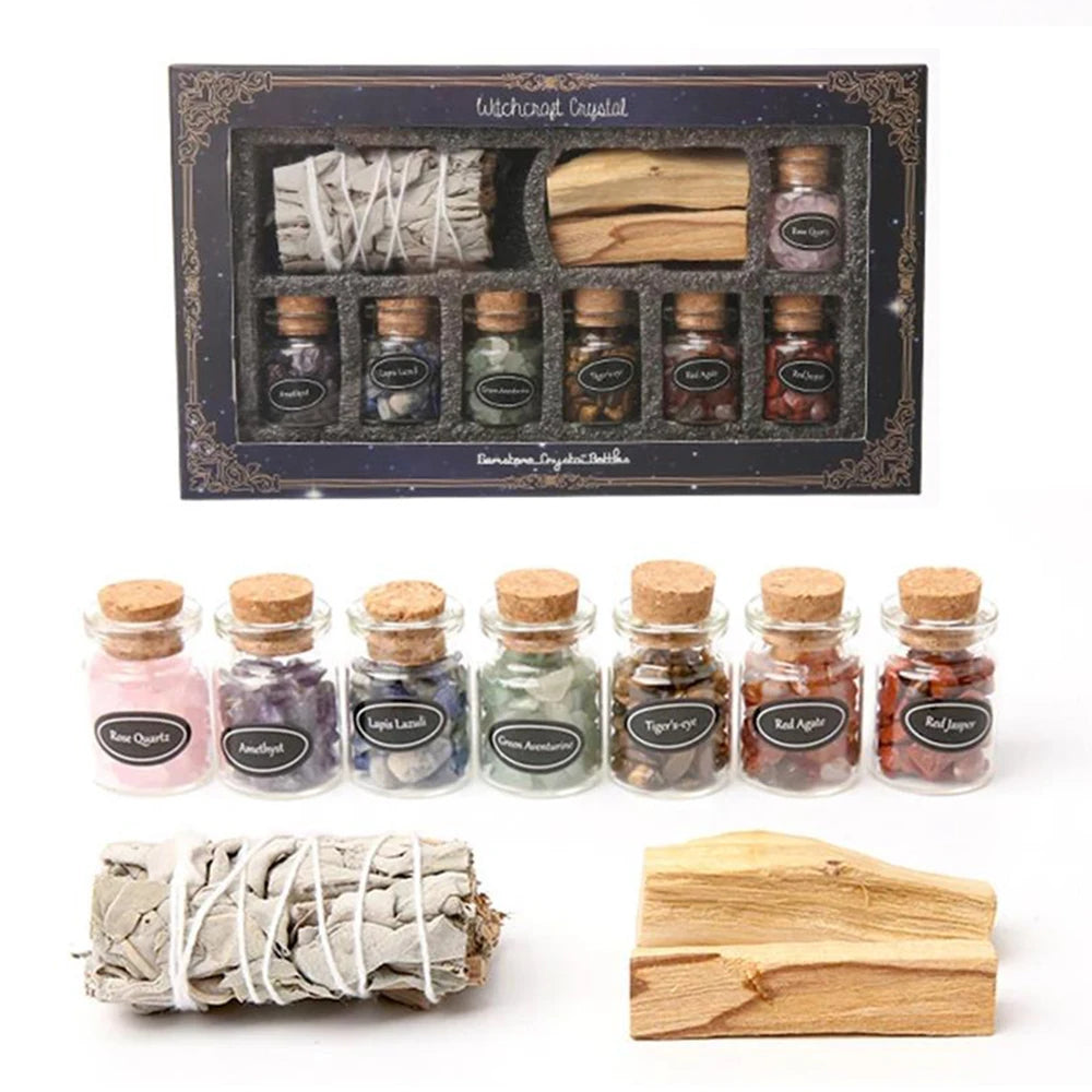 Aromatherapy gift box set for space purification, decompression, Peru's Sacred Wood, Witchcraft Crystal, Home fragrance set box,