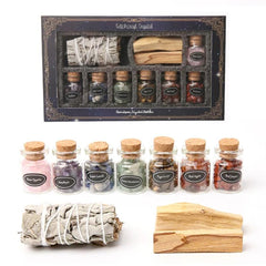 Aromatherapy gift box set for space purification, decompression, Peru's Sacred Wood, Witchcraft Crystal, Home fragrance set box,