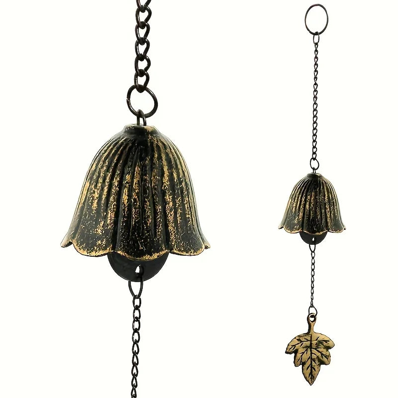 Creative Japanese Cast Iron Wind Chime Hanging Decoration Metal Retro Hanging Leaf Bell Balcony Outdoor Garden Hanging Decorate