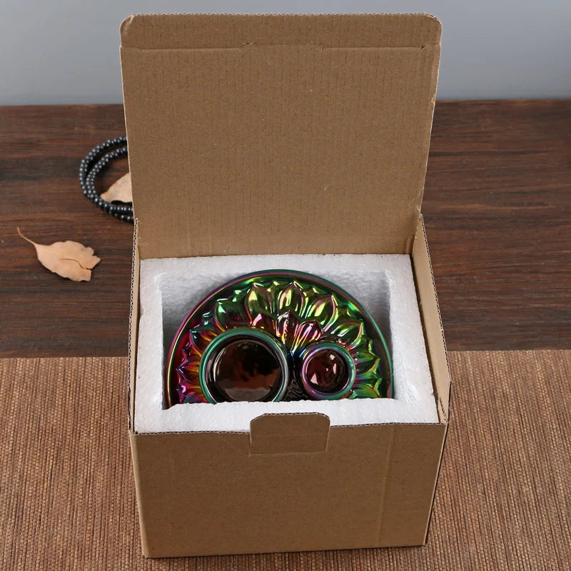 Candle Holder Electroplated Color Incense Burner Palo Santo Holder Sage Holder Incense Holder for Sticks Multifunctional Burner