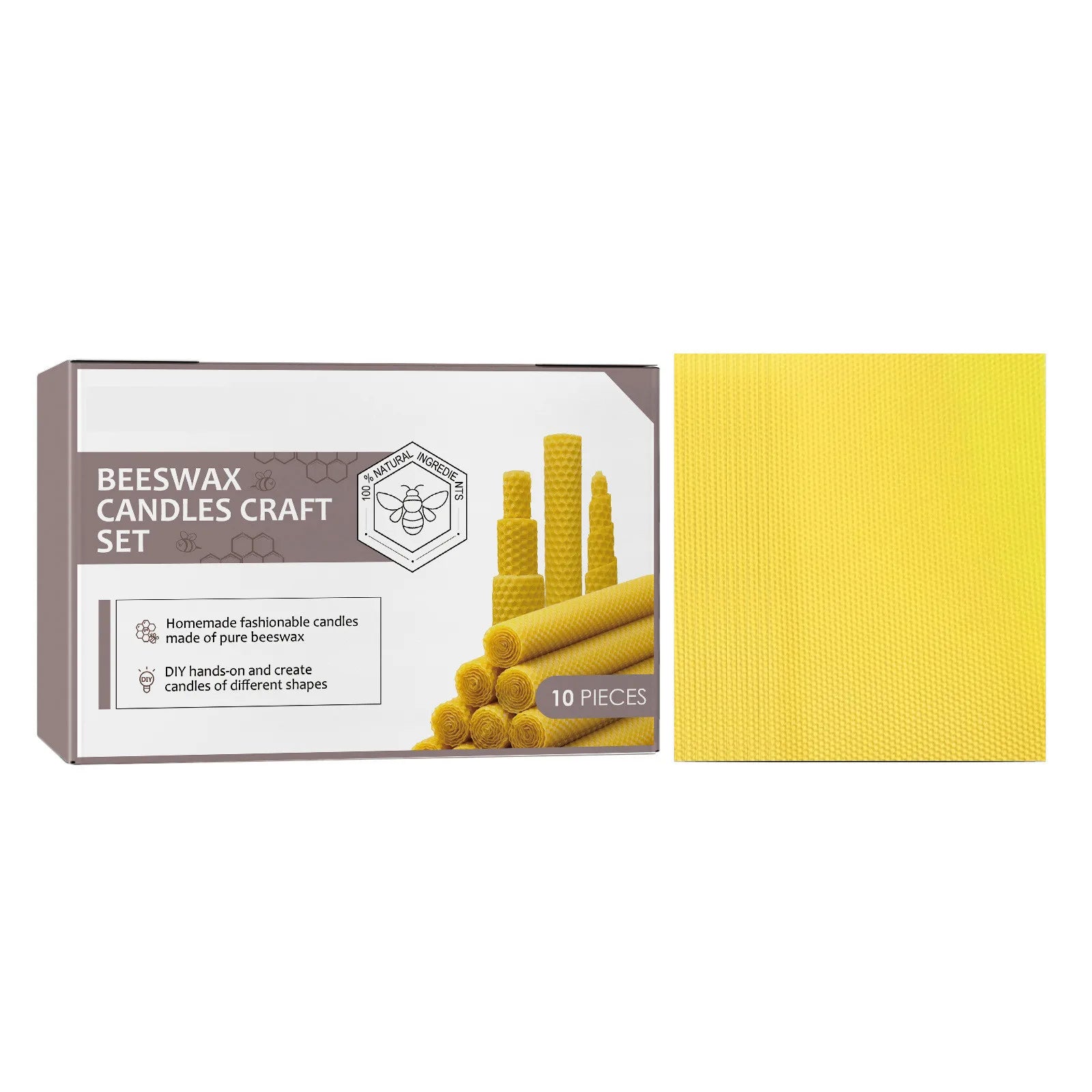 10pcs Natural Beeswax Candles Handmade No Fragrance No Additives Luxury High-End Candles For Candlelight Dinner Wedding Ceremony