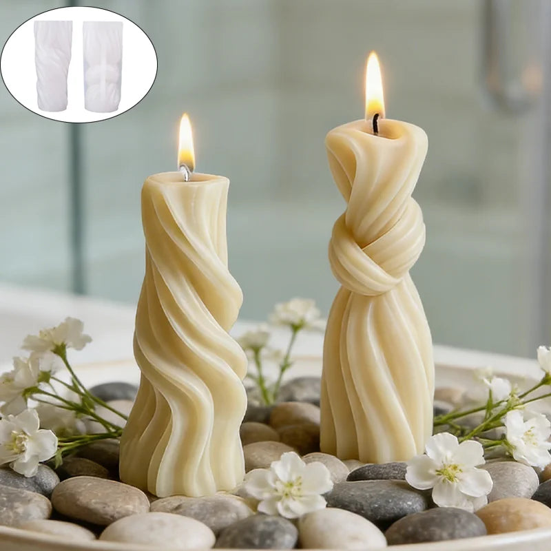 Geometric cylindrical candle molds, with a three-dimensional texture for easy demolding; perfect for trendy European-style aroma