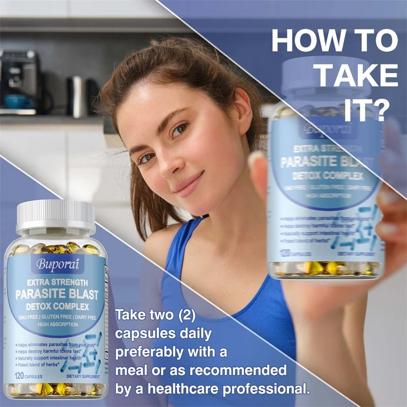Parasite Blast Detox Complex - Supports Intestinal Health, Eliminates Parasites, Promotes Metabolism, and Enhances Immunity