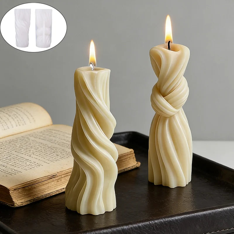 Geometric cylindrical candle molds, with a three-dimensional texture for easy demolding; perfect for trendy European-style aroma