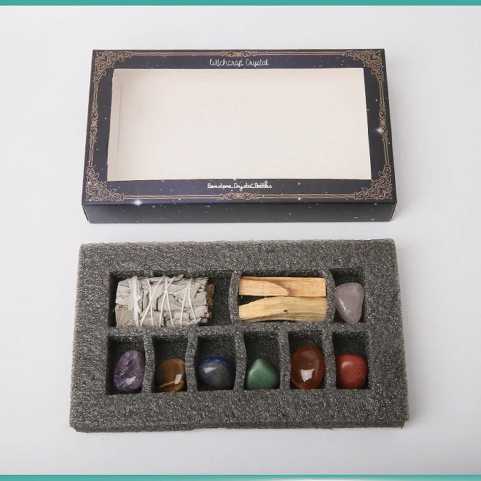 Aromatherapy gift box set for space purification, decompression, Peru's Sacred Wood, Witchcraft Crystal, Home fragrance set box,